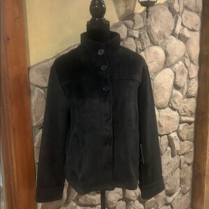 NWT Venario Luxury Fleece Black Jacket Made in the USA